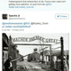 The ADL report included this anti-Semitic tweet sent to a journalist: The gates of the Auschwitz concentration camp, modified to say “Machen Amerika Great,” with a Trump insignia printed underneath. (Credit: Washington Post)